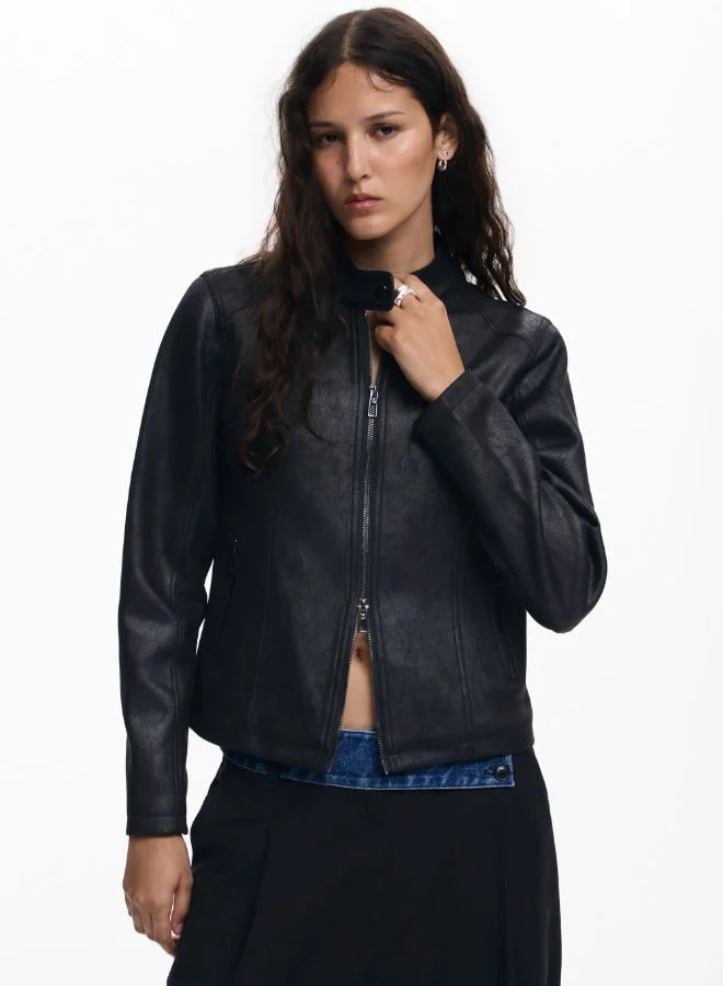 ديسيجوال سترة جلدية صناعية مختلطة